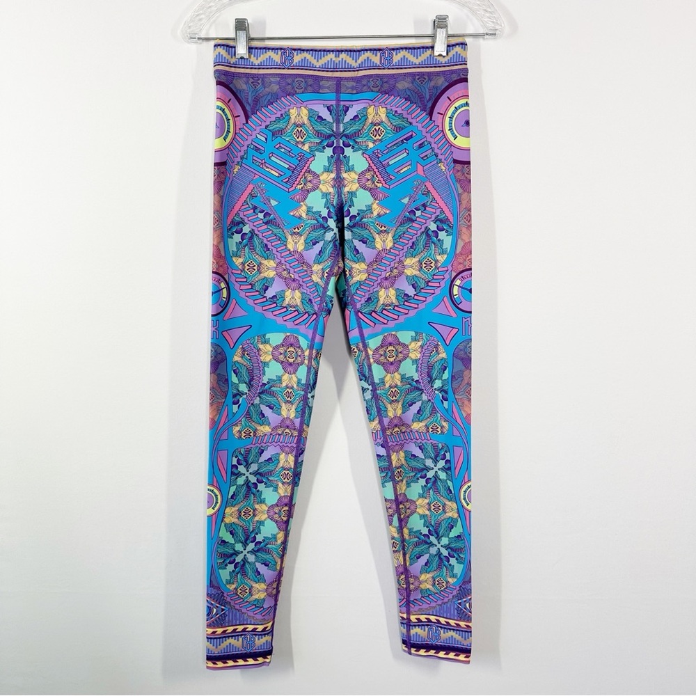 NIXI KILLICK Colorful Logic Lattice Unisex Leggings Size M Yoga Athletic NEW